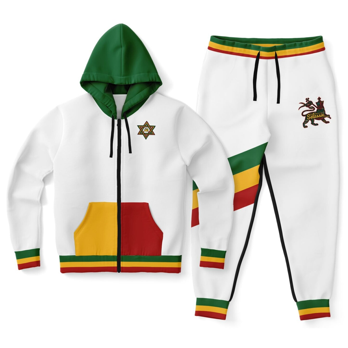 Rasta Zip Hoodie & Jogger Set - Roots Stripe - Casual