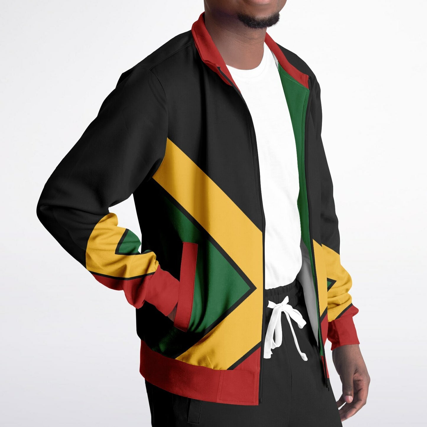 Rasta Track Jacket - Blue Mountain Block Black - Athletic