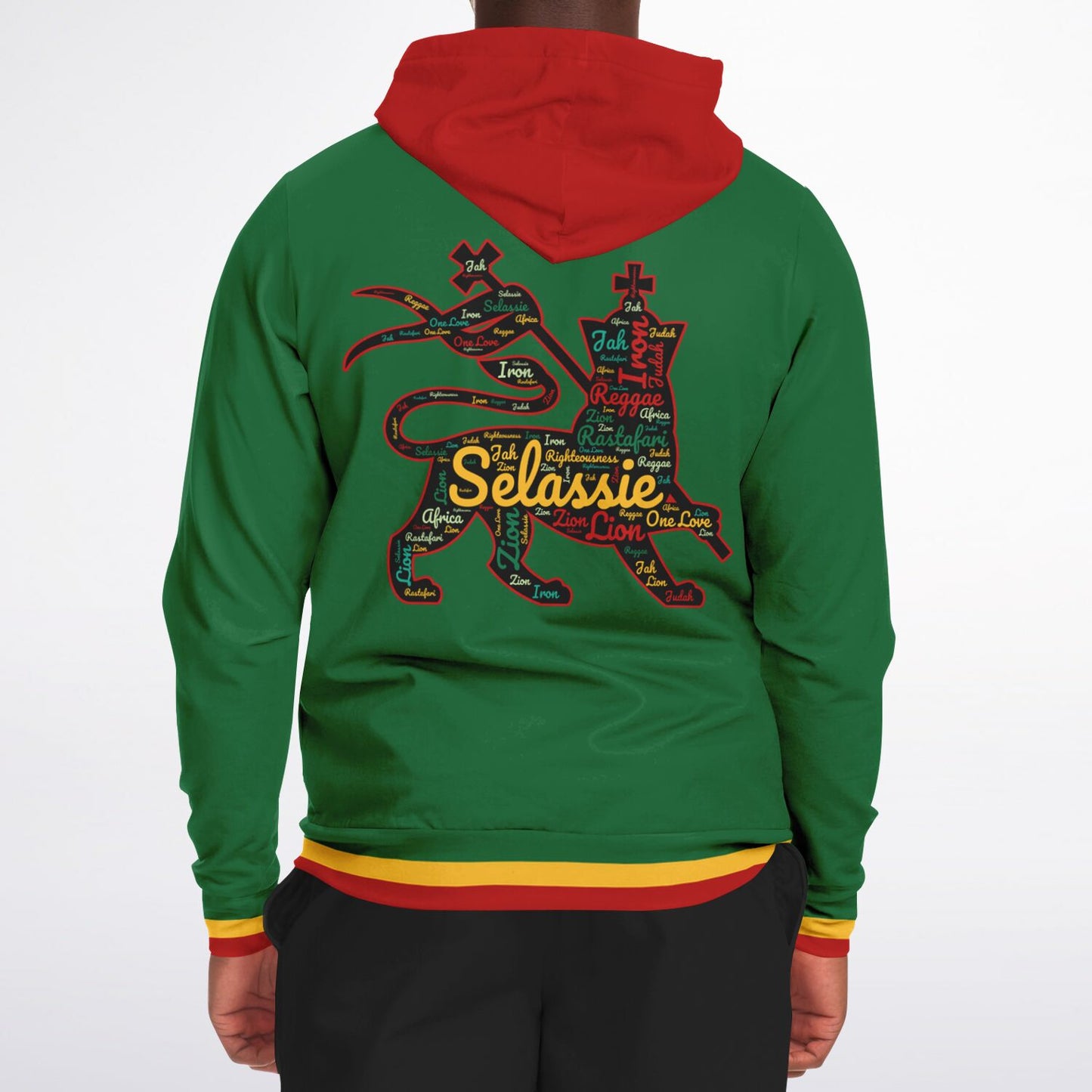 Rasta Lion Of Judah Casual Zip Up Hoodie