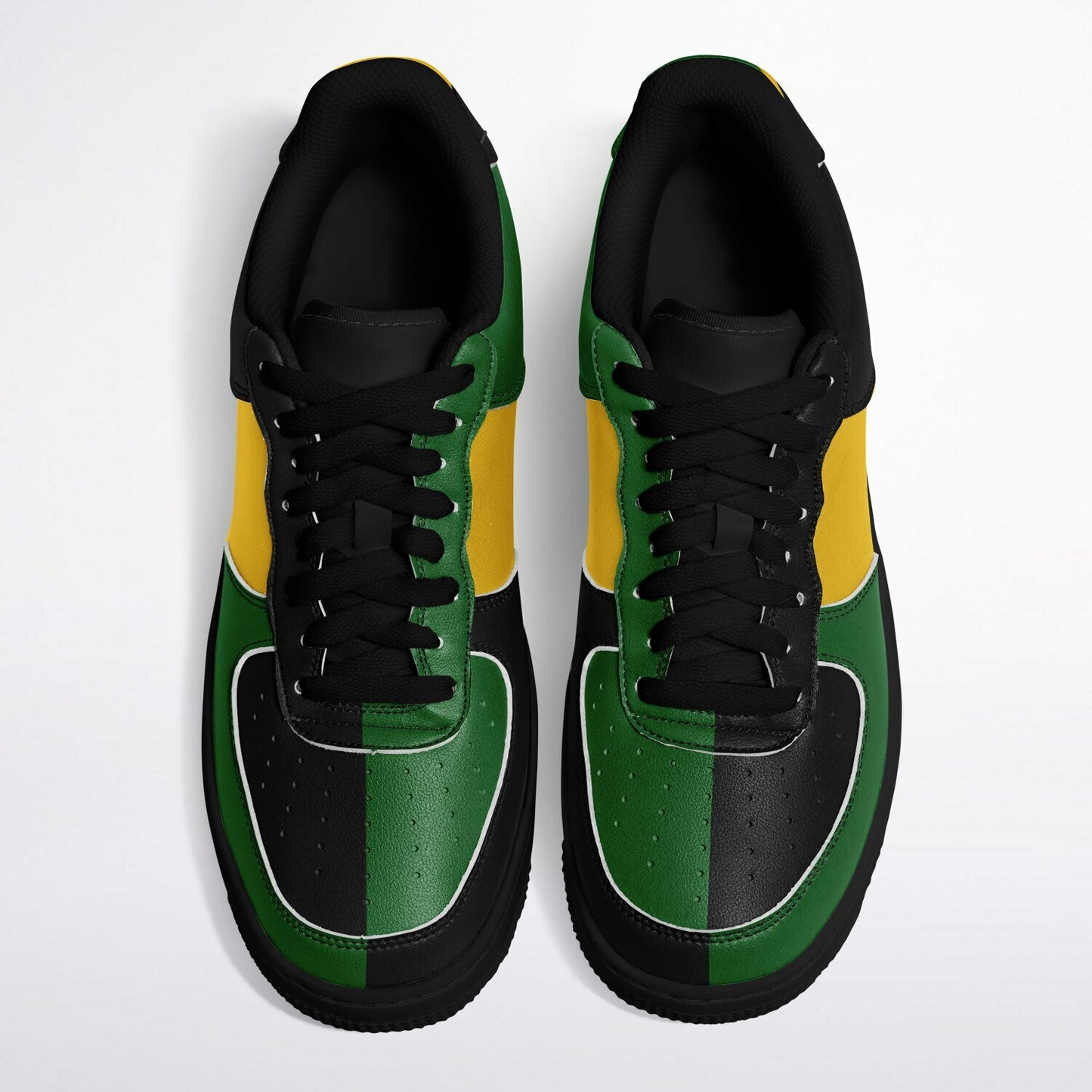 Jamaica Roots Shoes in black/green/gold colorway