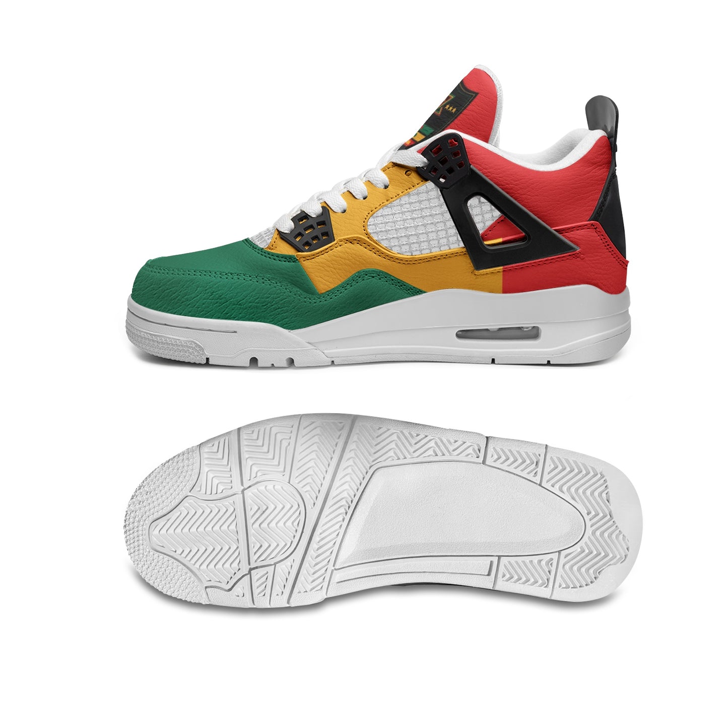 Rasta Flag Mid Shoes flag colors in red/gold/green colorway