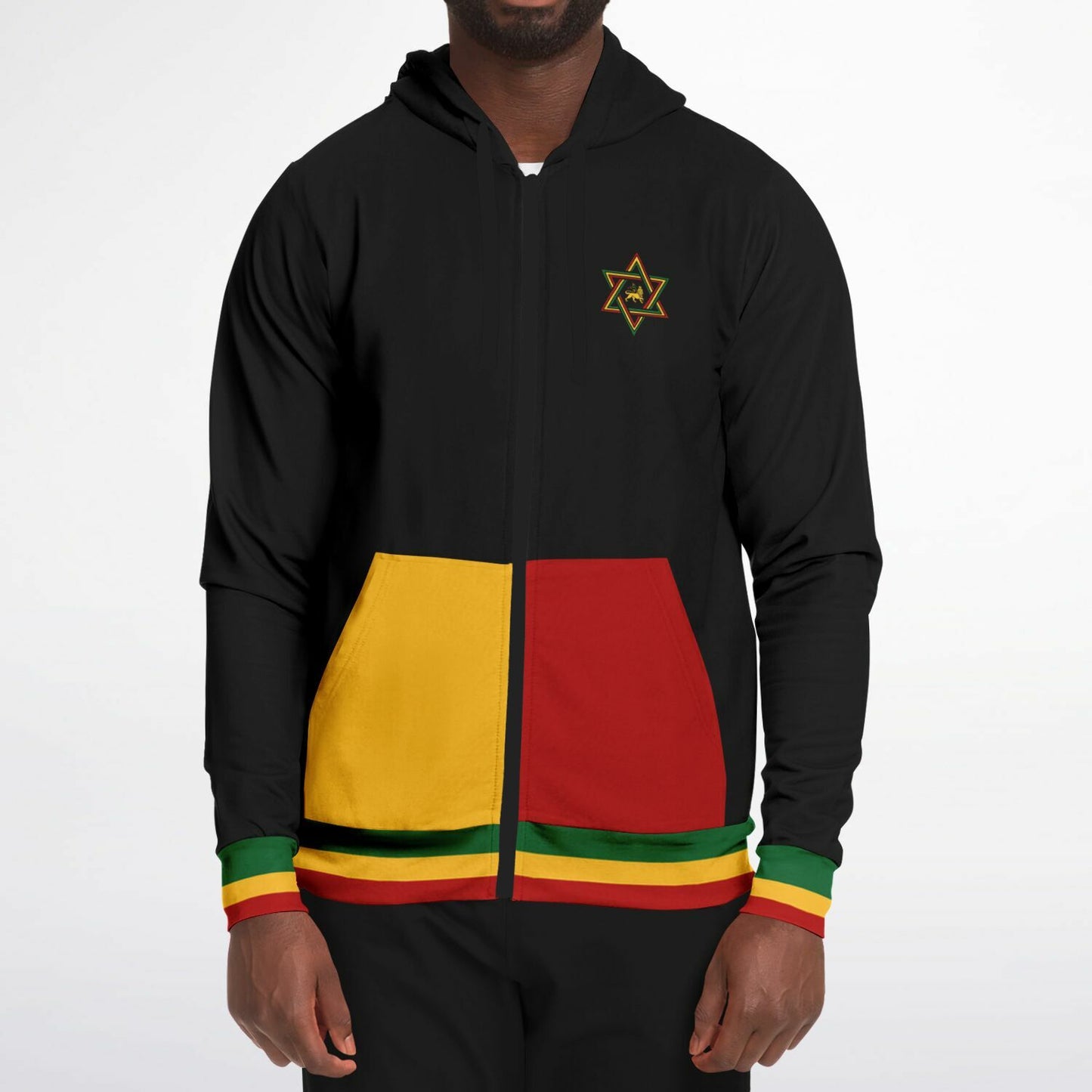 Rasta Lion Of Judah Casual Zip Up Hoodie