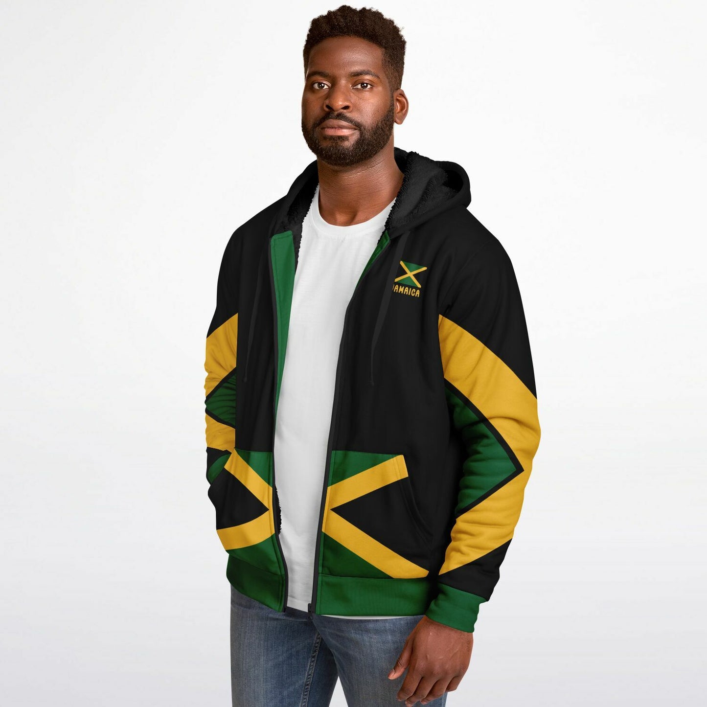 Jamaica Fleece Lined Zip Up Hoodie