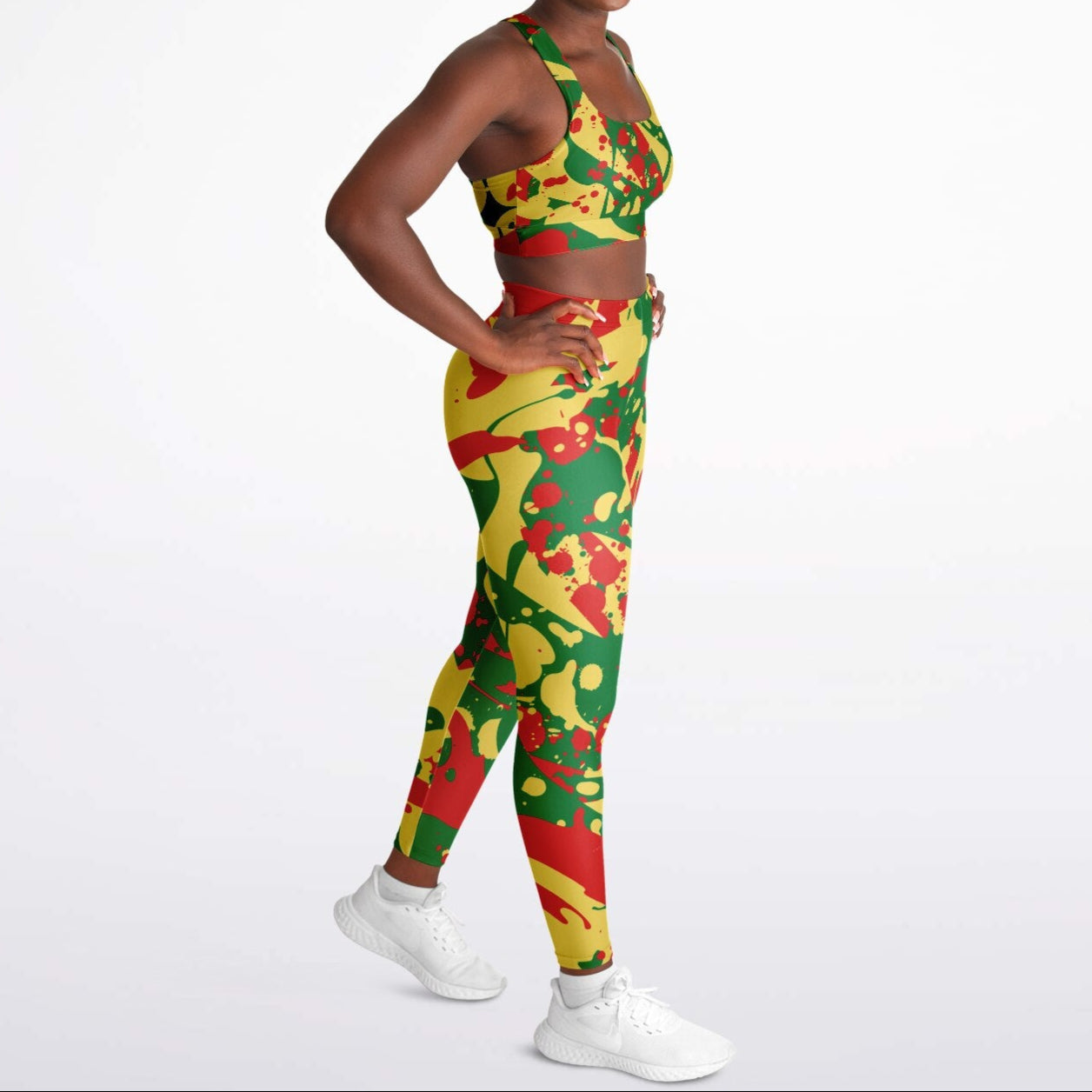 Rasta Padded Sports Bra & Leggings Set
