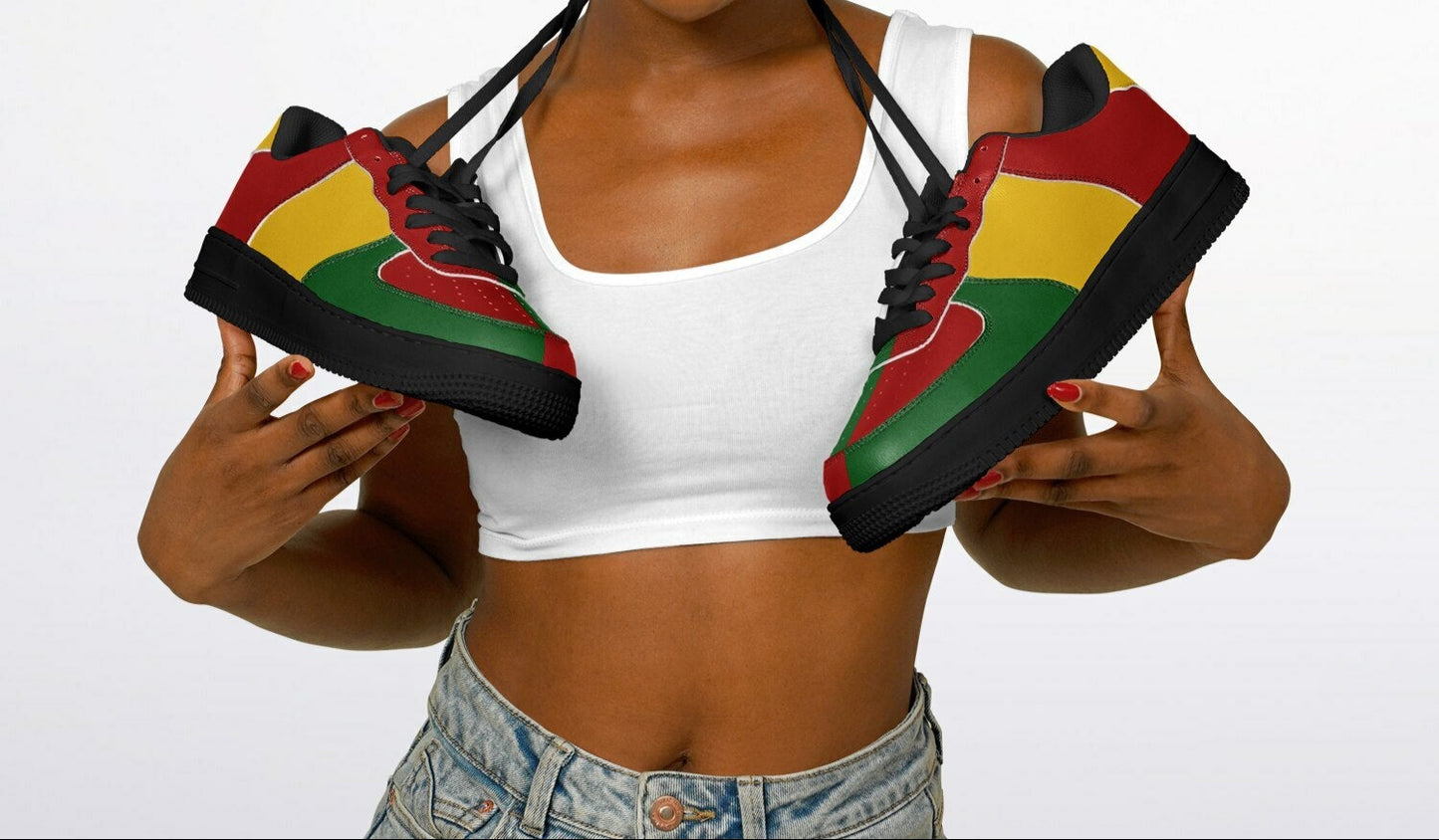 Rasta Bright Colors Shoes in red/gold/green colorway