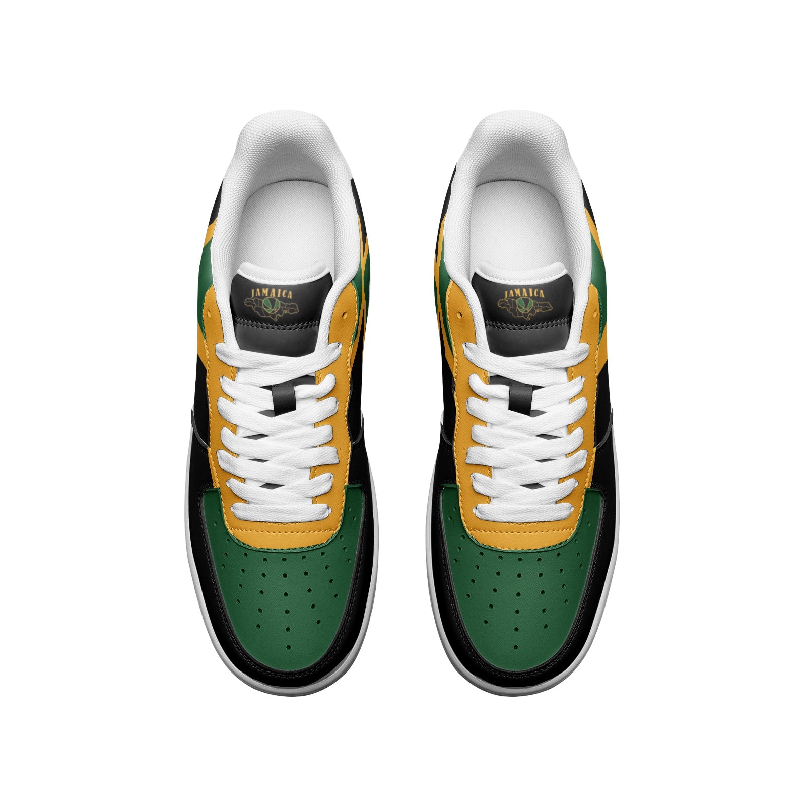 Jamaica Flag Classic Shoes flag colors in black/green/gold colorway