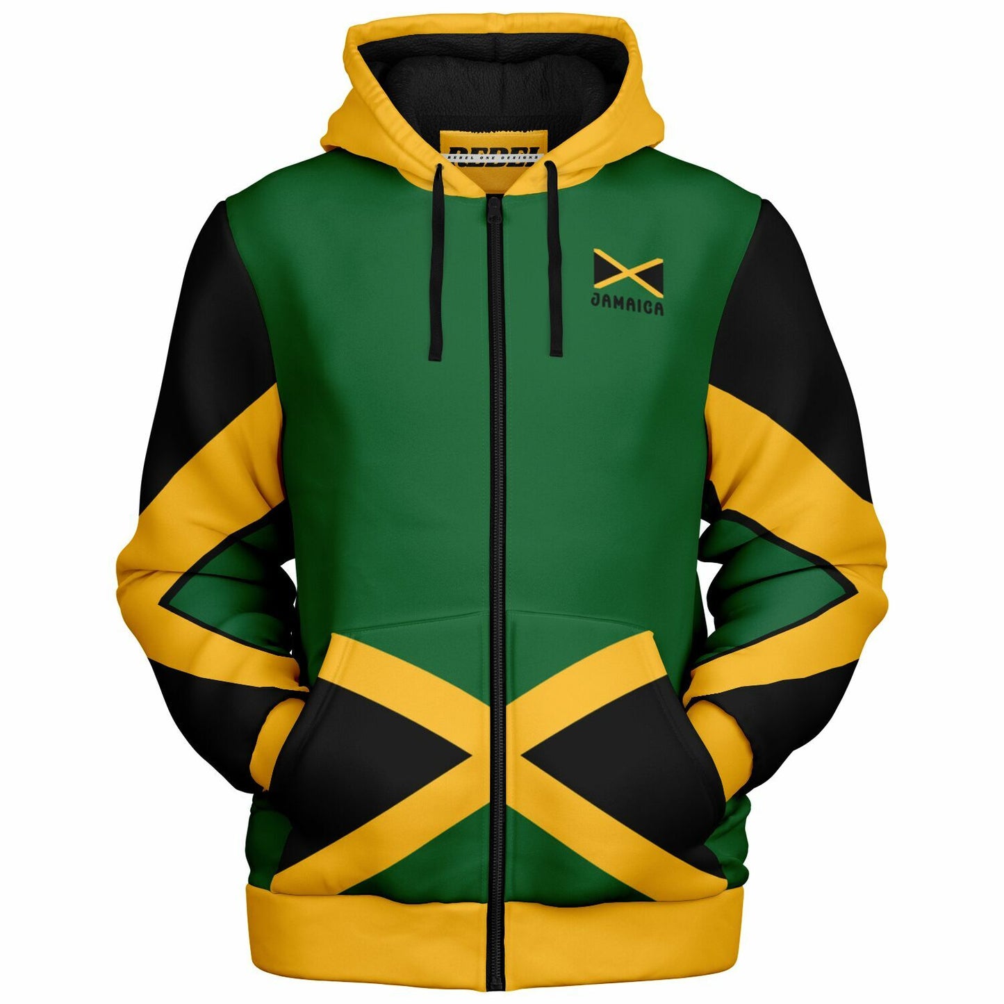 Jamaica Fleece Lined Zip Up Hoodie