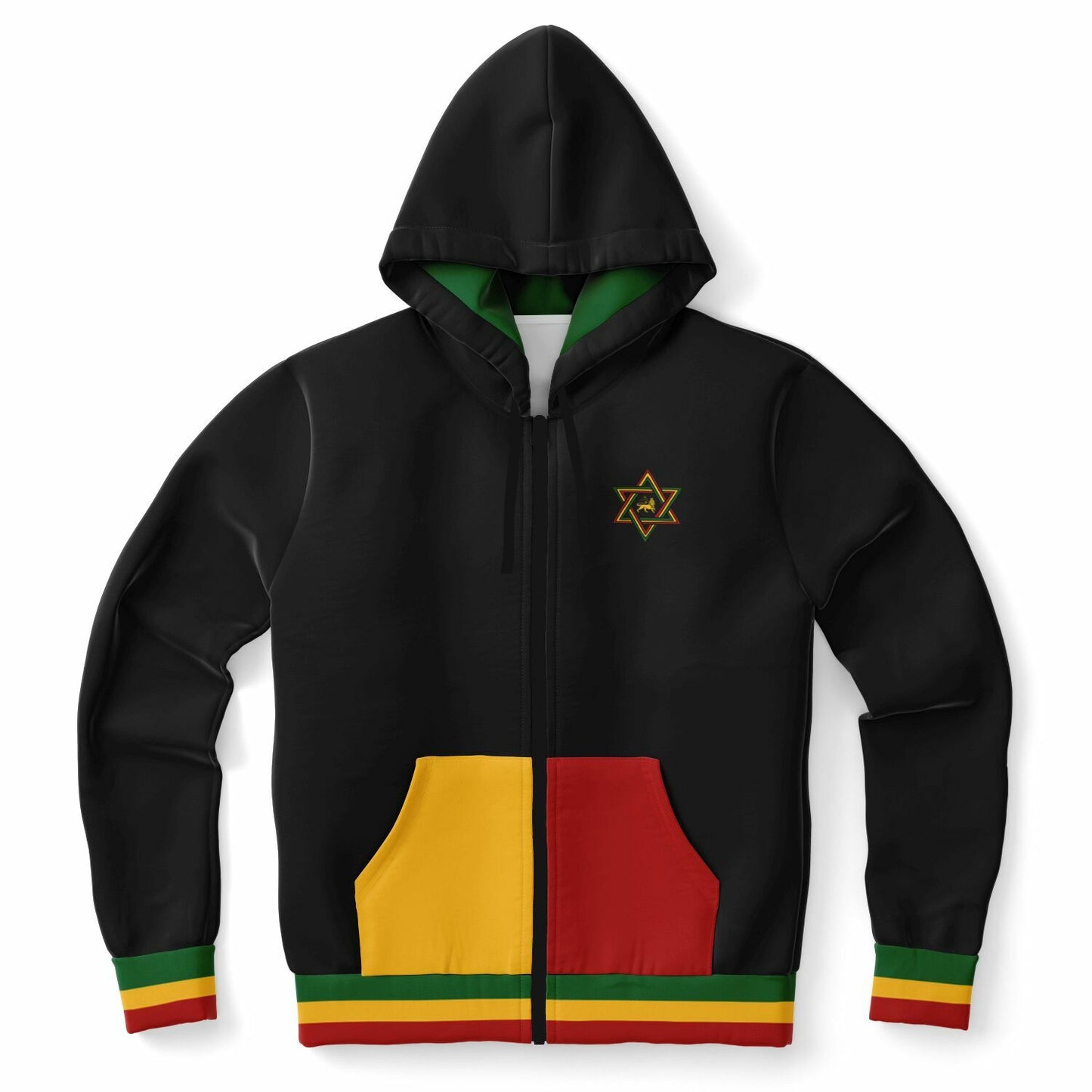 Rasta Lion Of Judah Casual Zip Up Hoodie