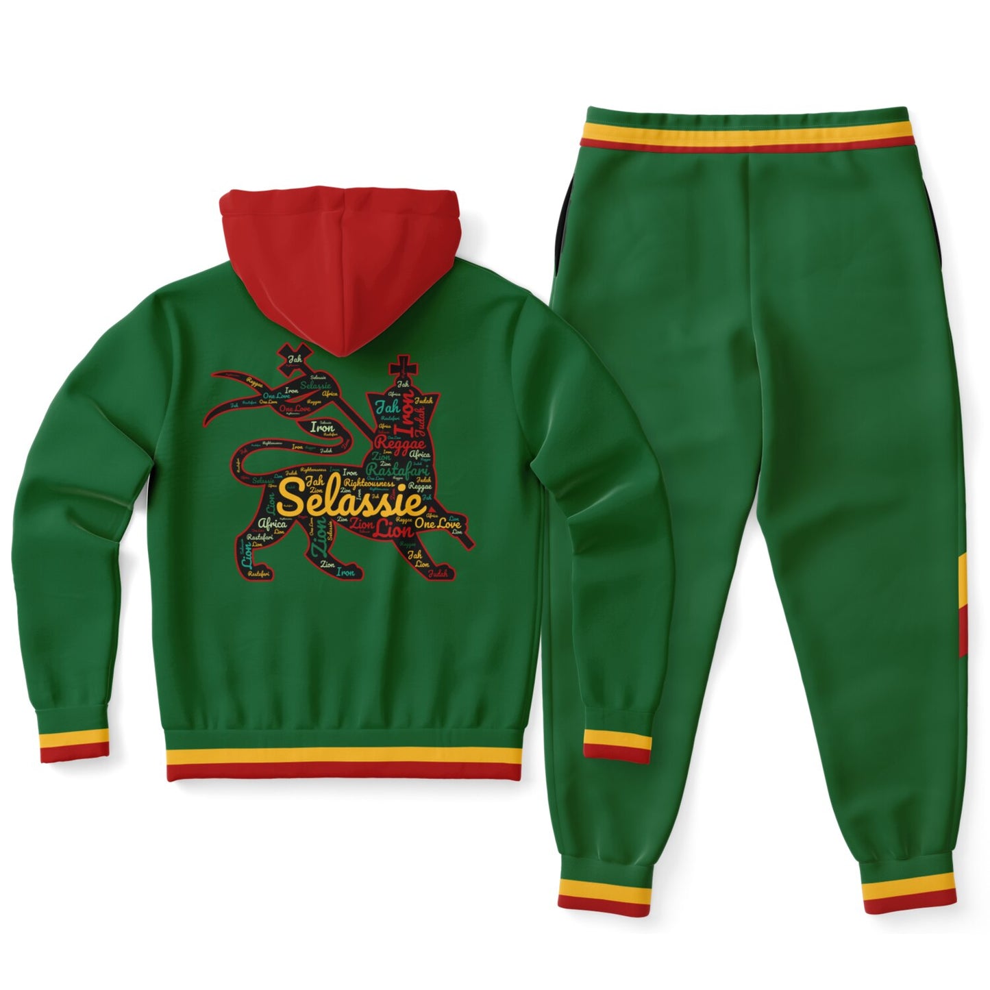 Rasta Zip Hoodie & Jogger Set - Riddim Wave - Casual