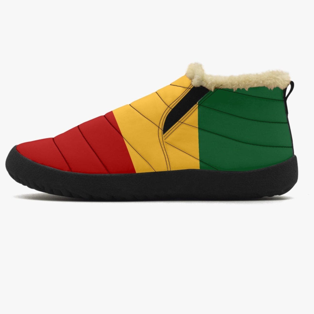 Winter Rasta Shoes in red/gold/green colorway