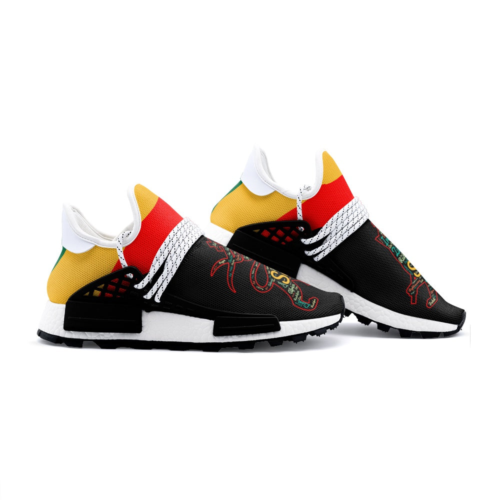 Rasta Black Lion Shoes with lion graphic in black colorway