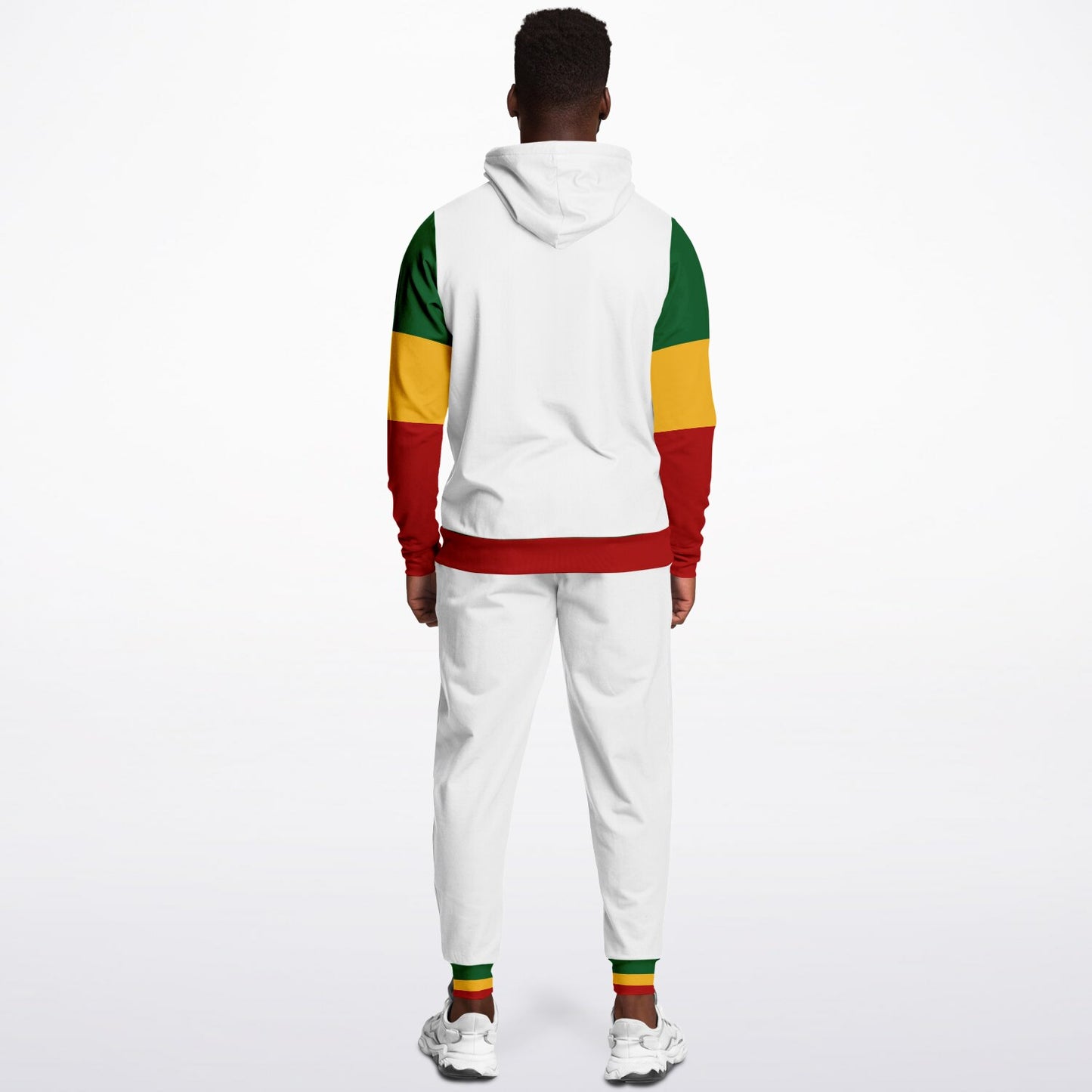 Rasta Pullover Hoodie & Jogger Set - St. Ann Stripe White - Casual