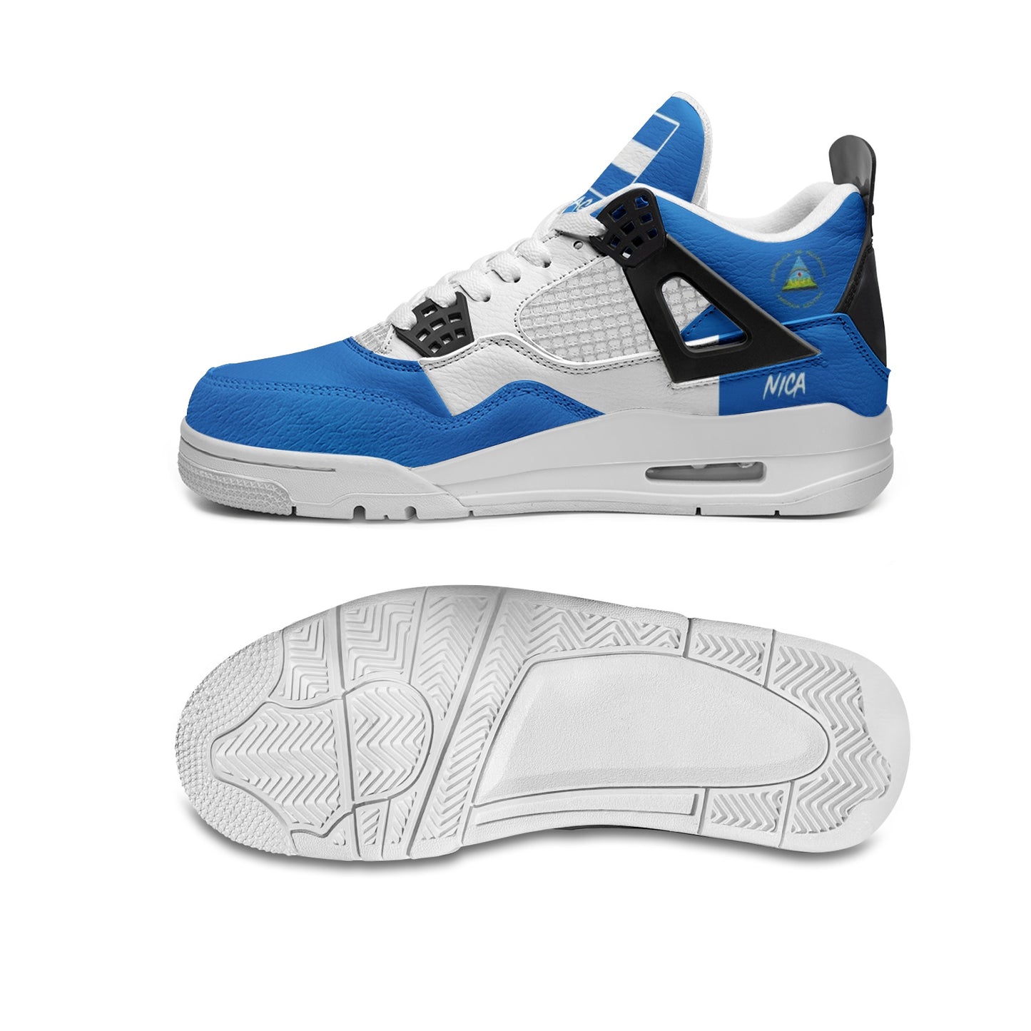 Nicaragua Flag Shoes - Rebel Sole Mid Top Sneakers - Nica Pride