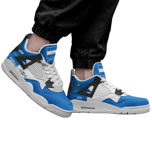 Nicaragua Flag Shoes - Rebel Sole Mid Top Sneakers - Nica Pride