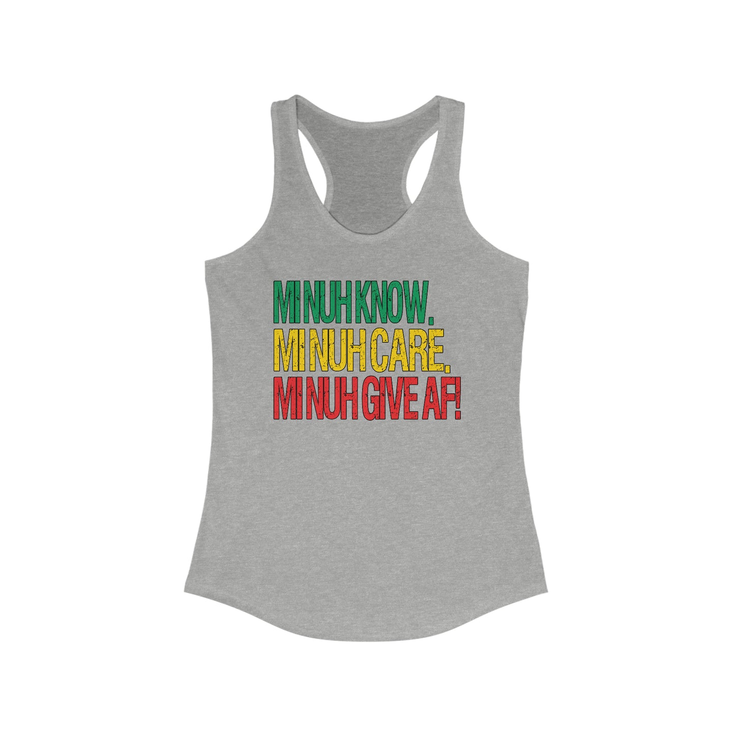 Women's Rasta-Inspired Racerback Tank Top - IDK, IDC, IDGAF