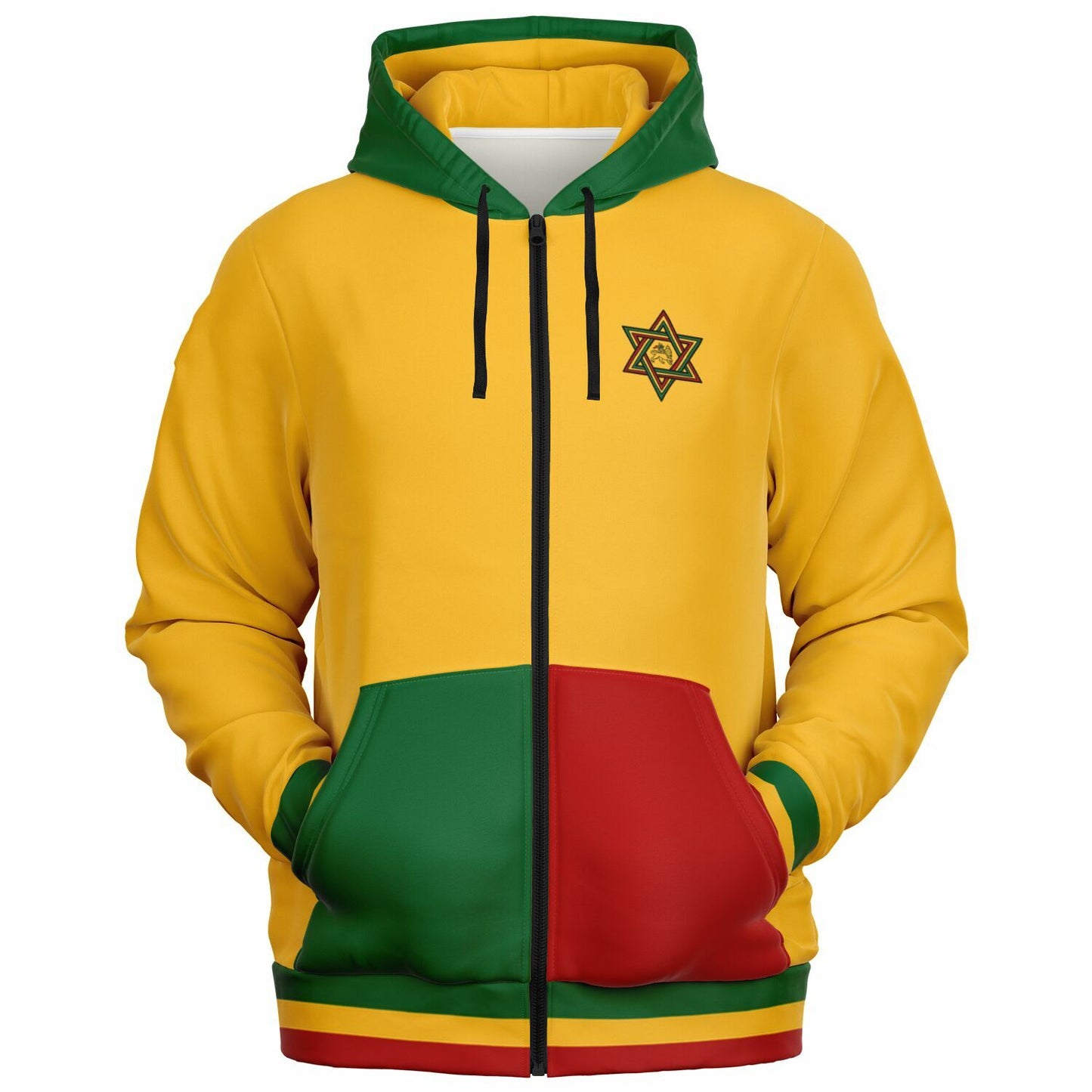 Rasta Lion Of Judah Casual Zip Up Hoodie