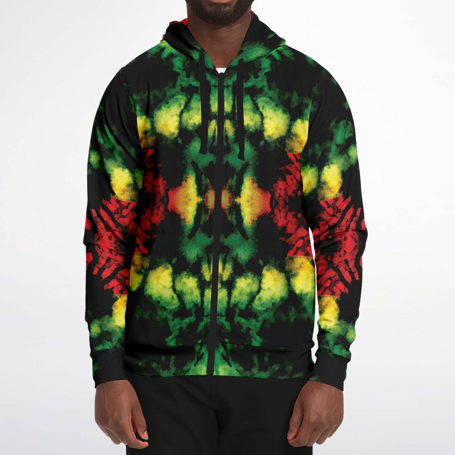 Rasta Athletic Zip Up Hoodie