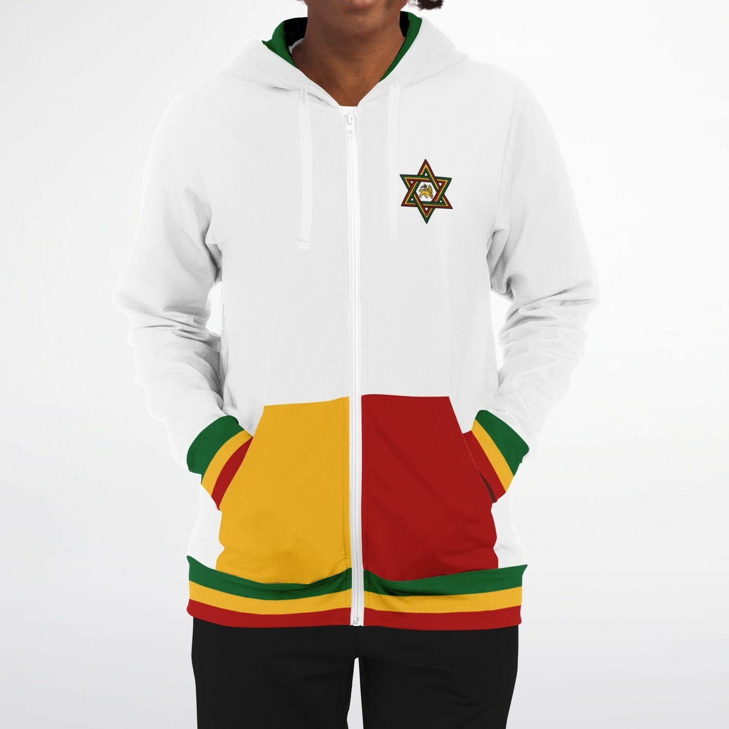 Rasta Lion Of Judah Casual Zip Up Hoodie