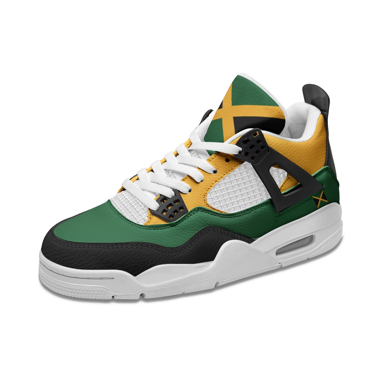 Jamaica Flag Shoes flag colors in black/green/gold colorway