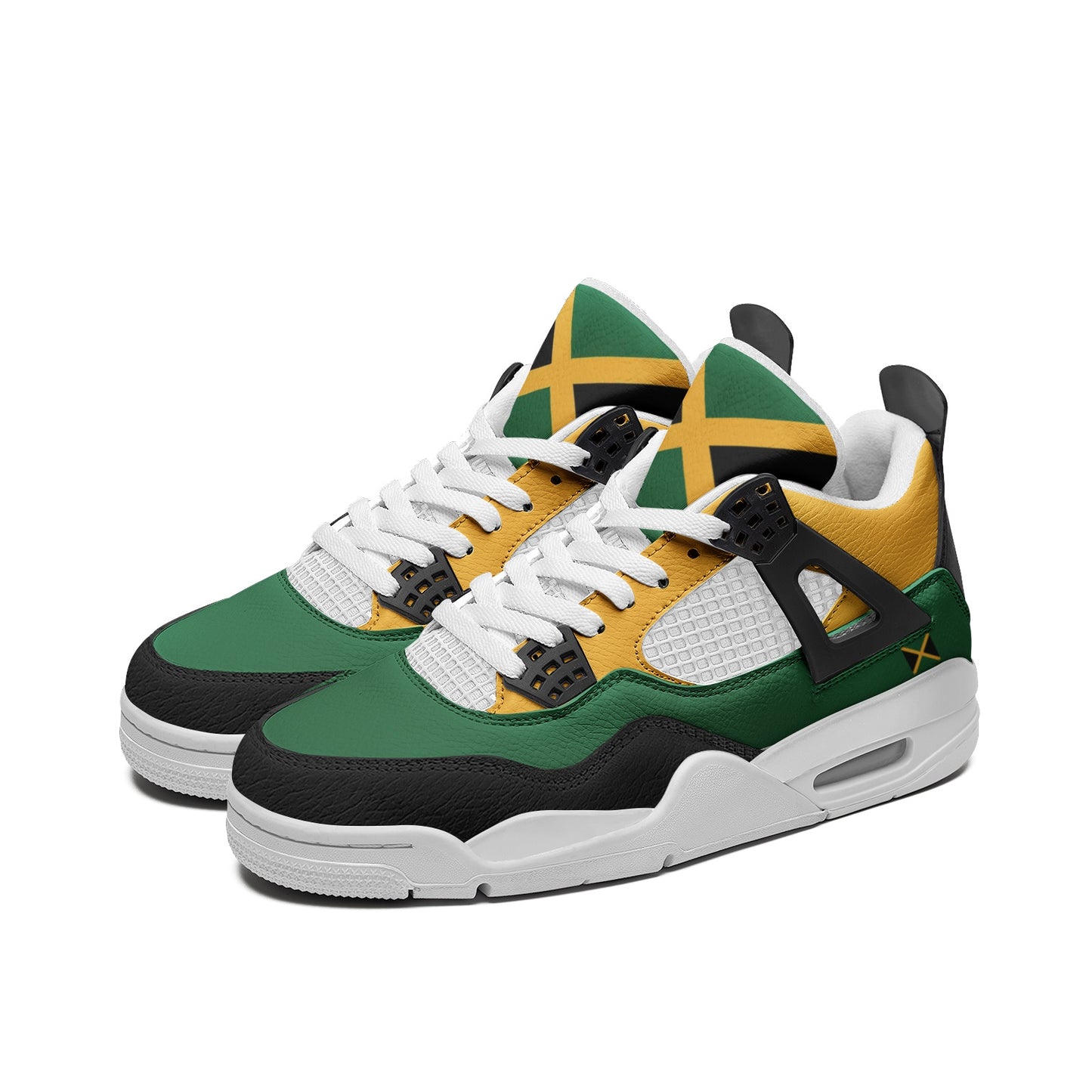 Jamaica Flag Shoes flag colors in black/green/gold colorway