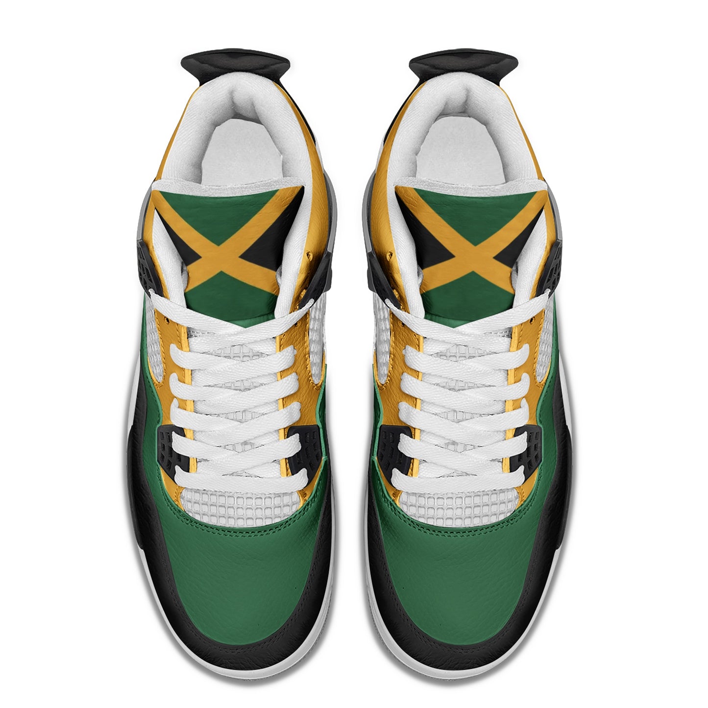 Jamaica Flag Shoes flag colors in black/green/gold colorway