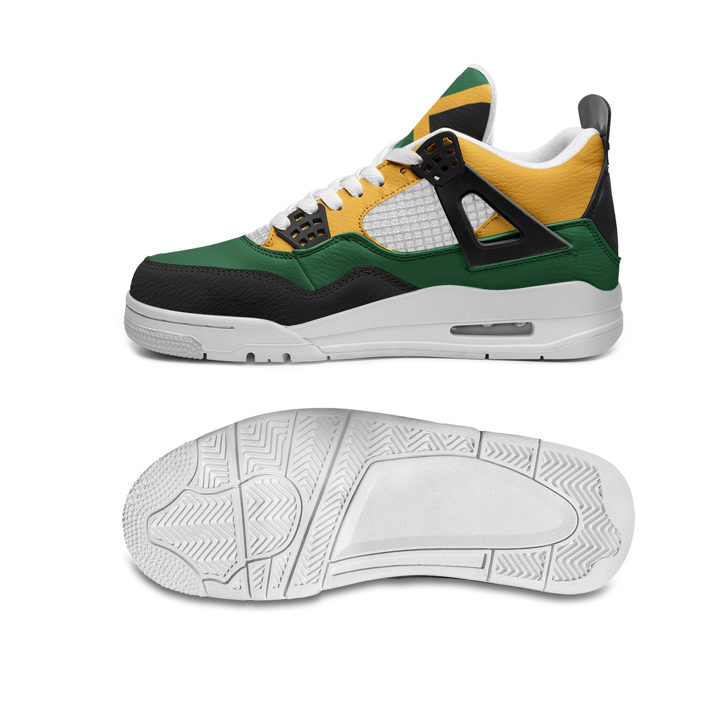 Jamaica Flag Shoes flag colors in black/green/gold colorway
