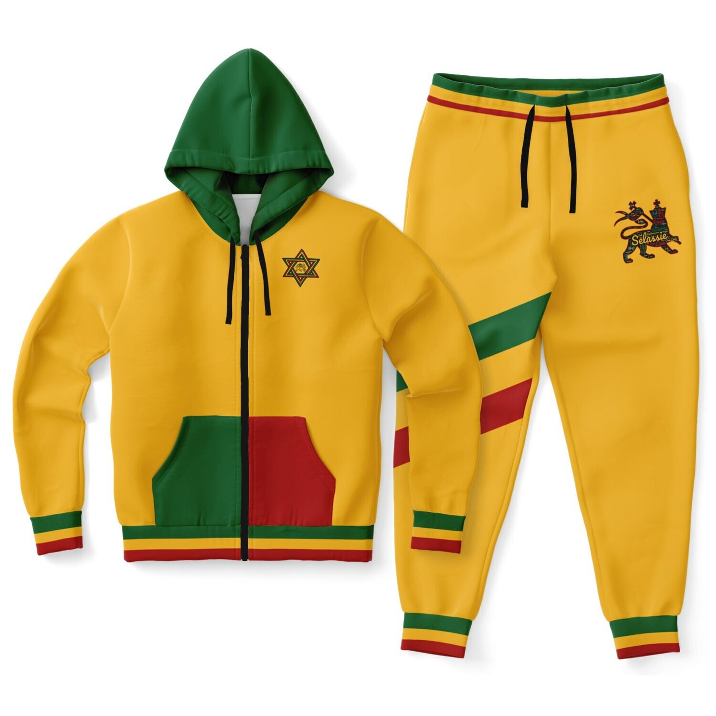 Rasta Zip Hoodie & Jogger Set - Kingston Fade - Casual