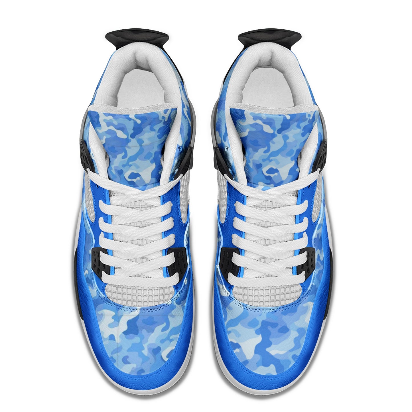 Camo Blue Mid Shoes with camo print in blue colorway