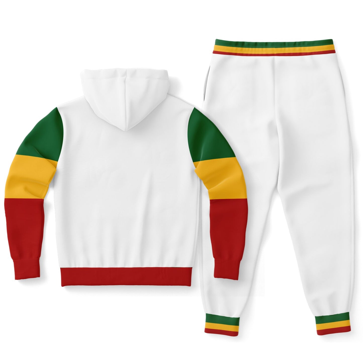 Rasta Pullover Hoodie & Jogger Set - St. Ann Stripe White - Casual