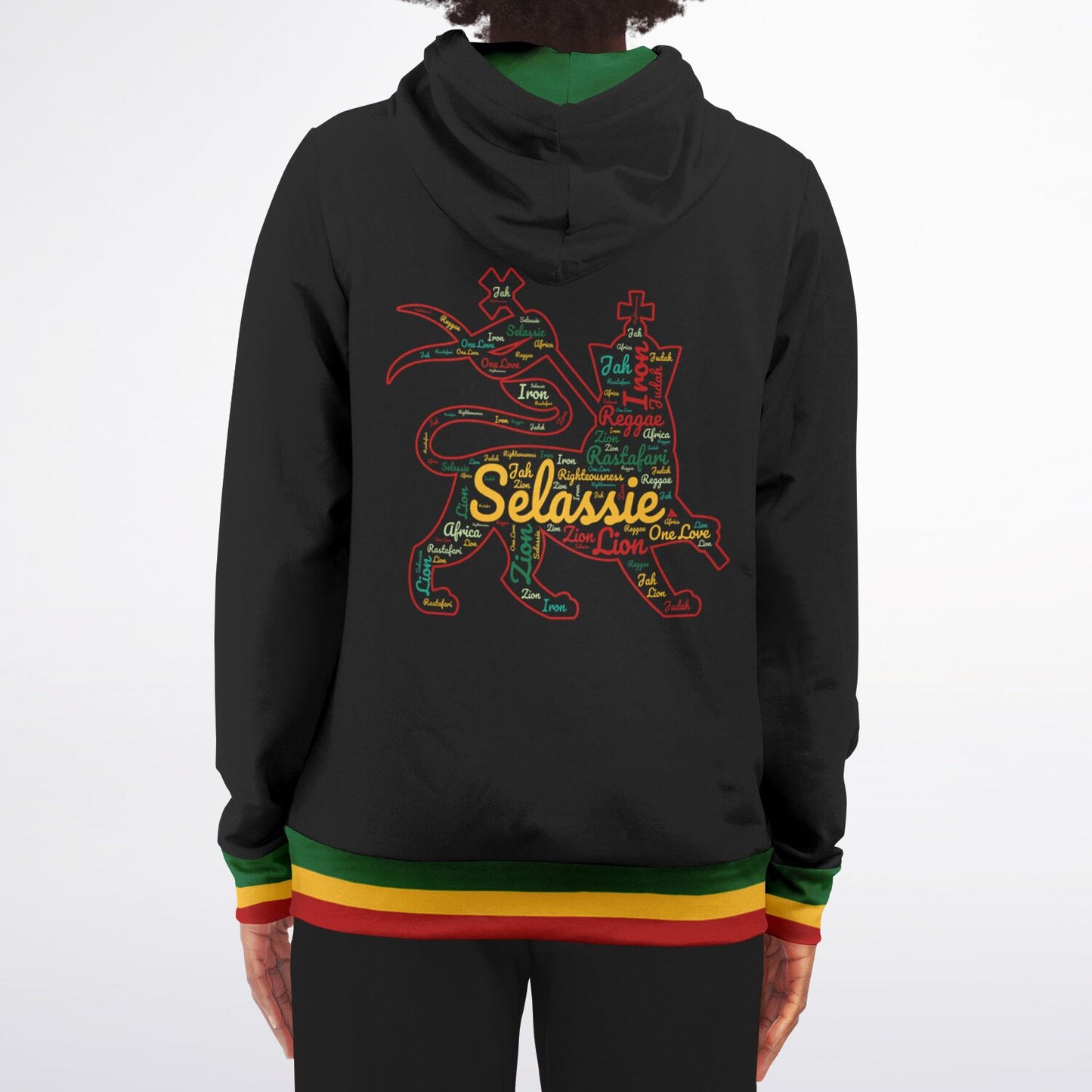 Rasta Lion Of Judah Casual Zip Up Hoodie