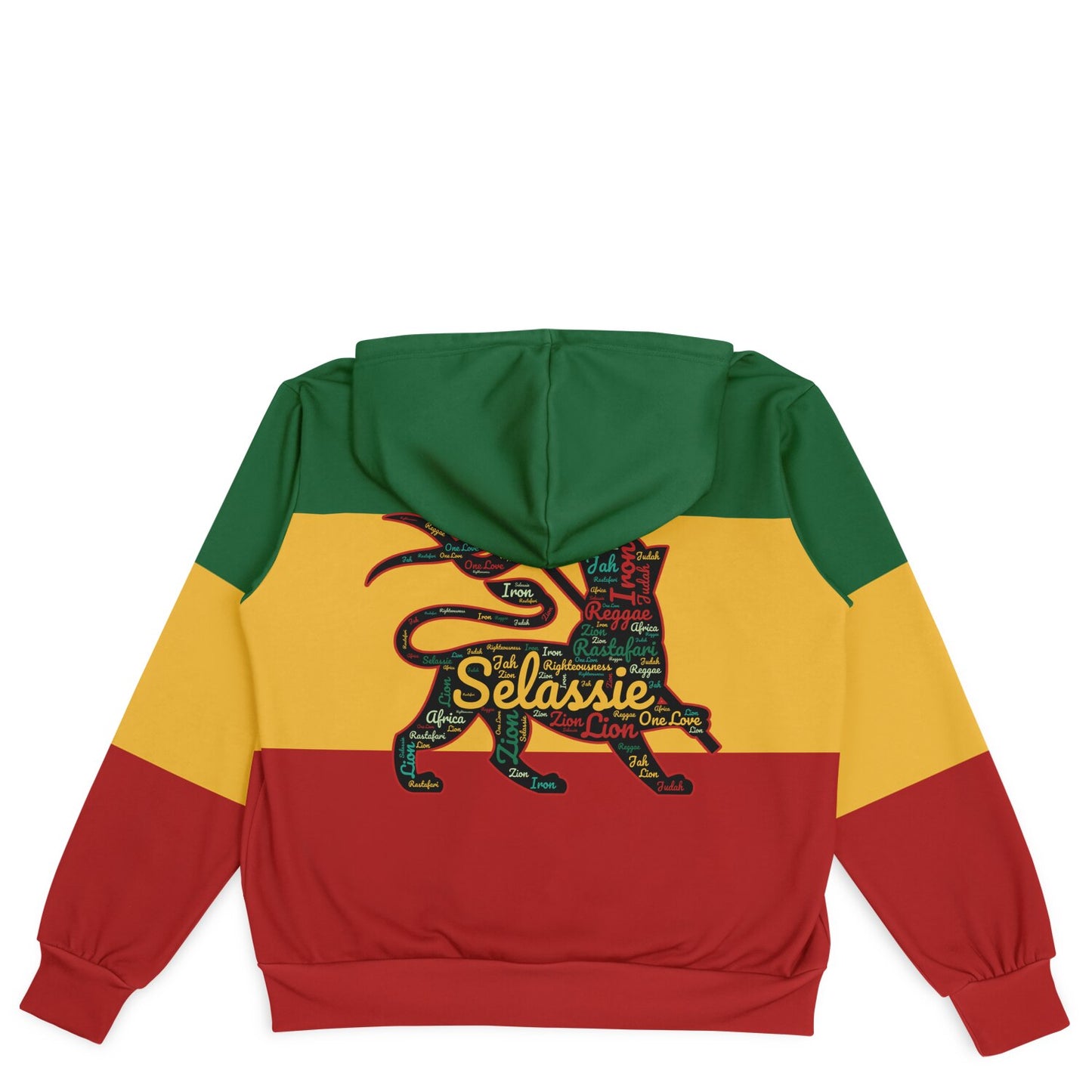Rasta Lion Of Judah Hooded Baseball Jacket