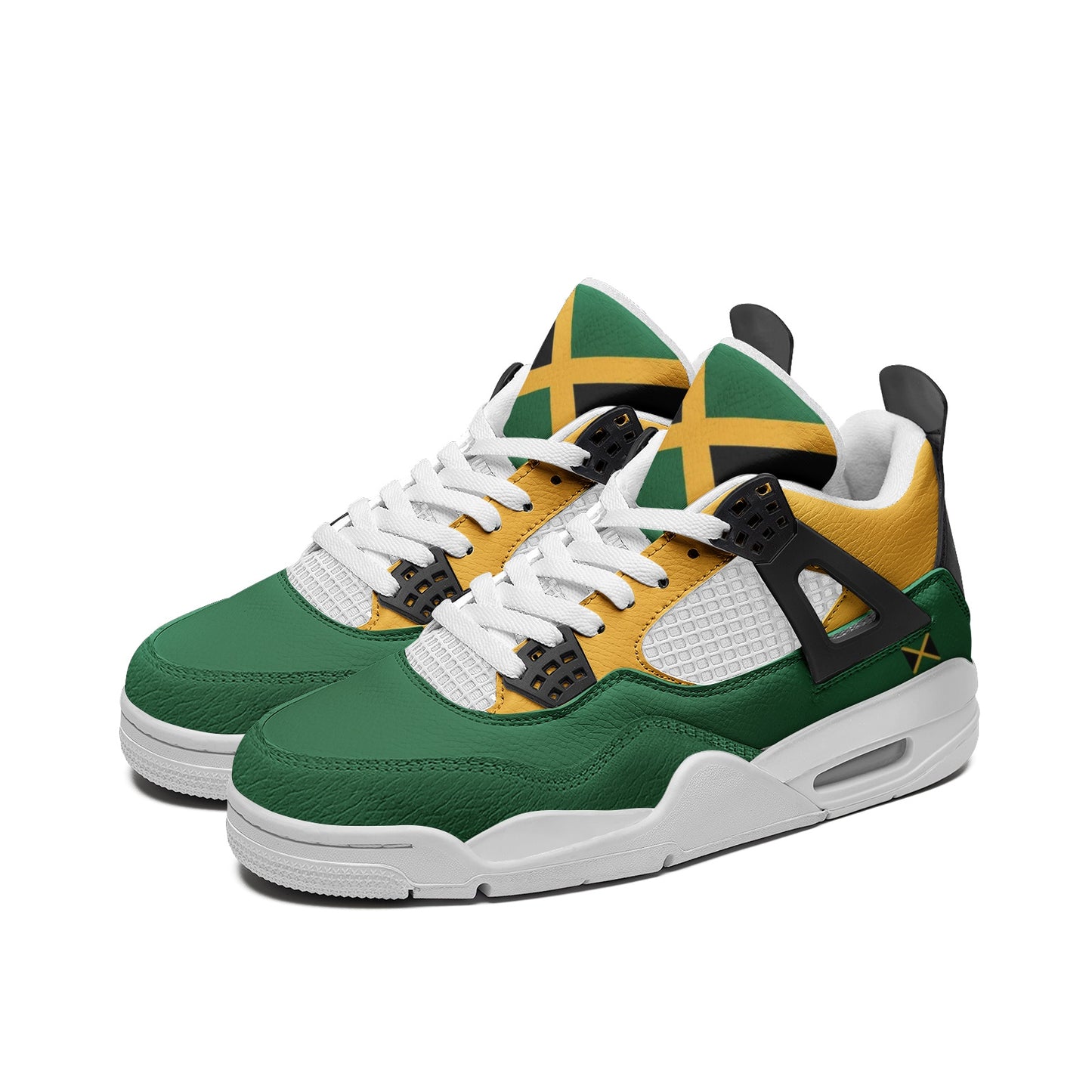 Jamaica YG Shoes in black/green/gold colorway