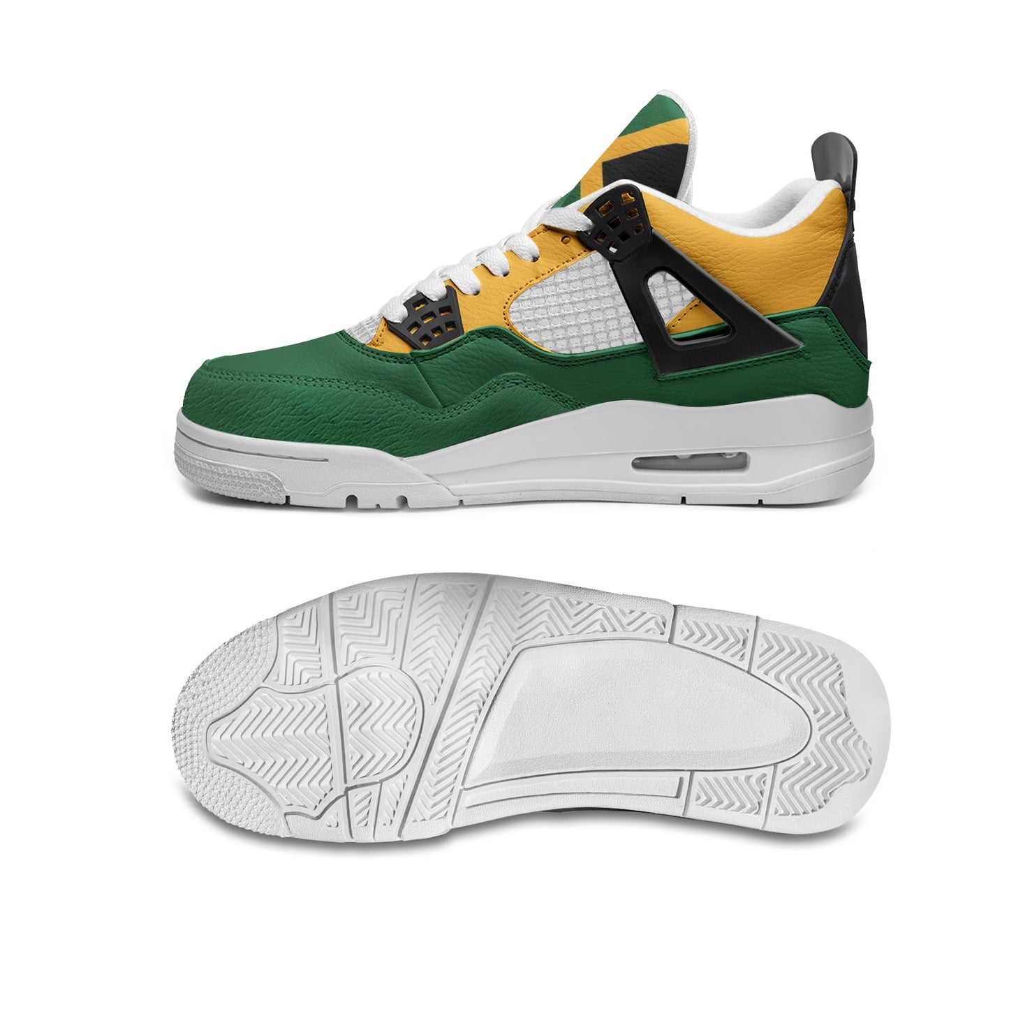 Jamaica YG Shoes in black/green/gold colorway