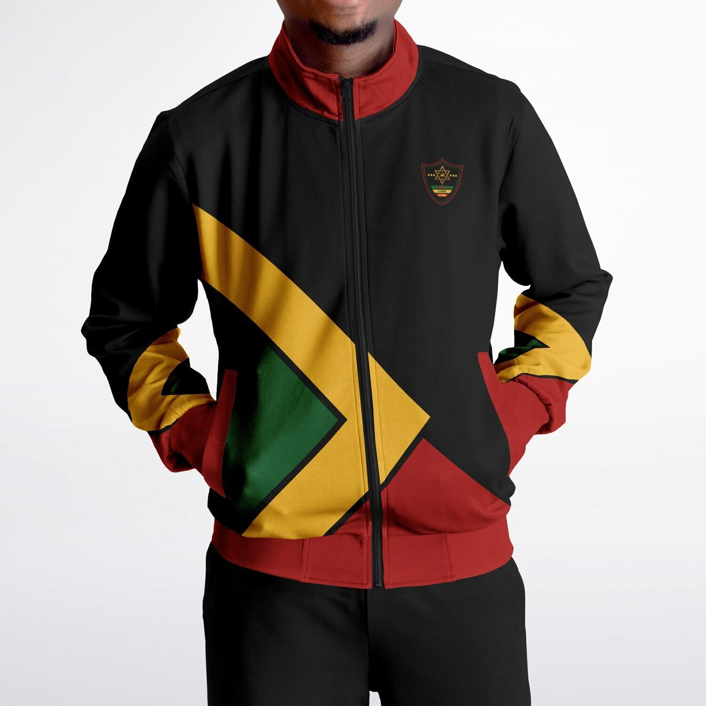 Rasta Track Jacket - Blue Mountain Block Black - Athletic
