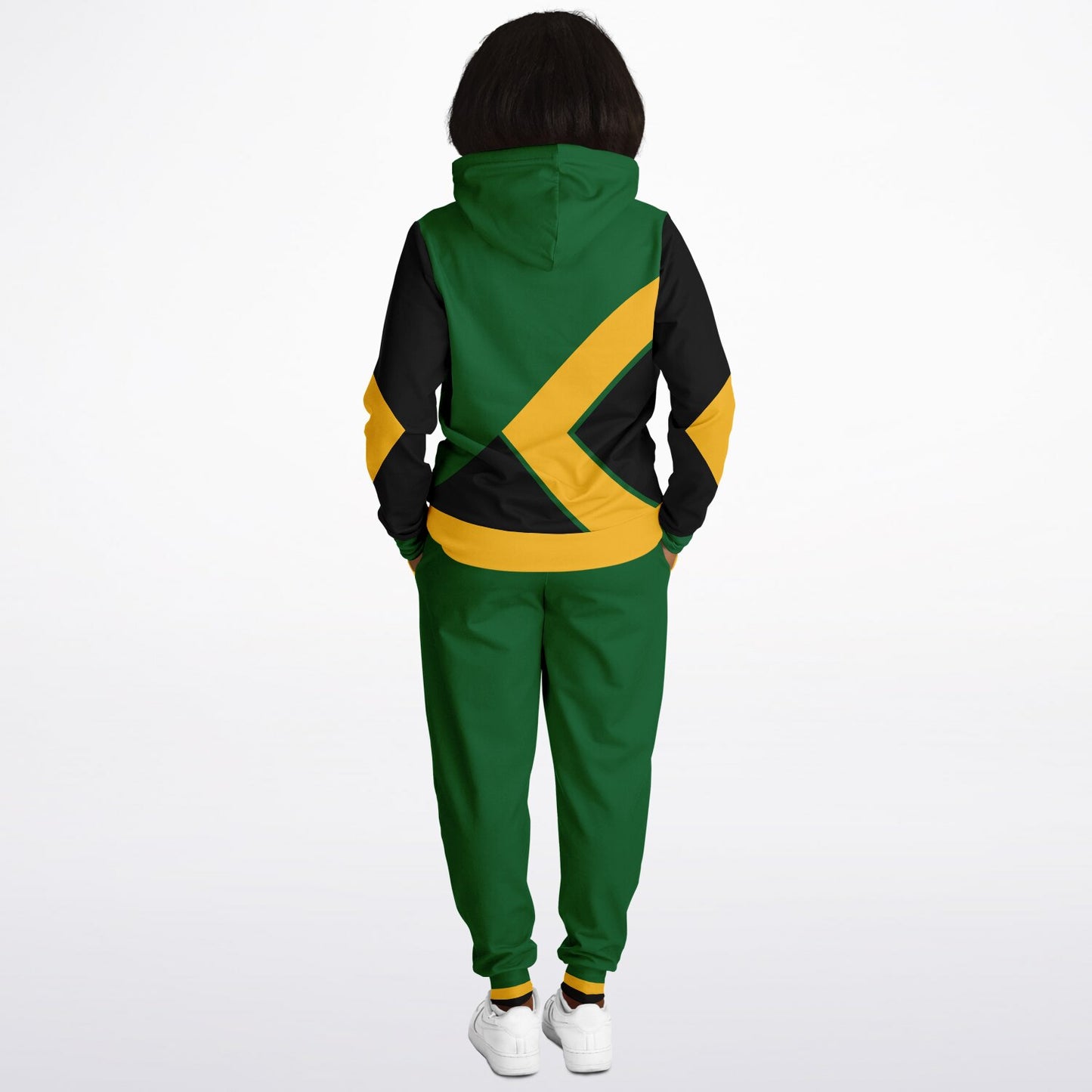 Jamaica Pullover Hoodie & Jogger Set - Trelawny Trim Green Yellow - Casual