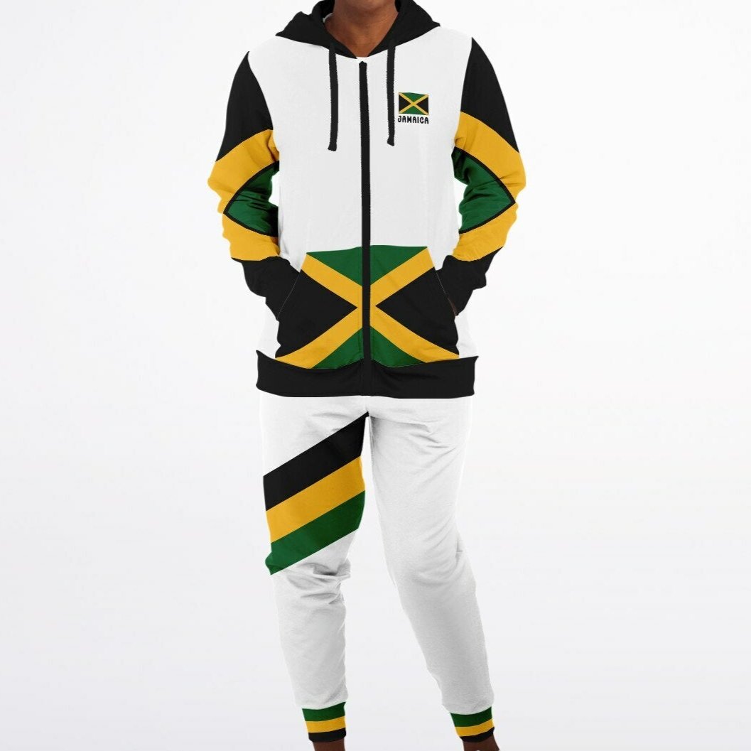 Jamaica Zip Hoodie & Jogger Set - Livity White - Casual