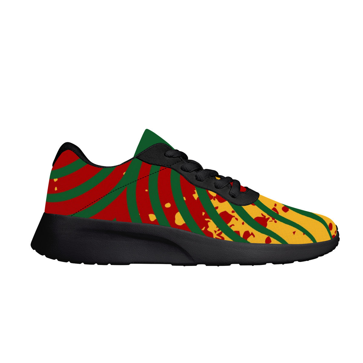 Rasta Splash Shoes in red/gold/green colorway