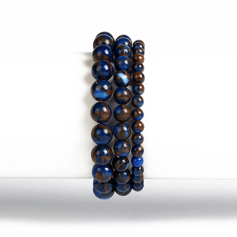 Royal Blue Cloisonne Beaded Bracelets
