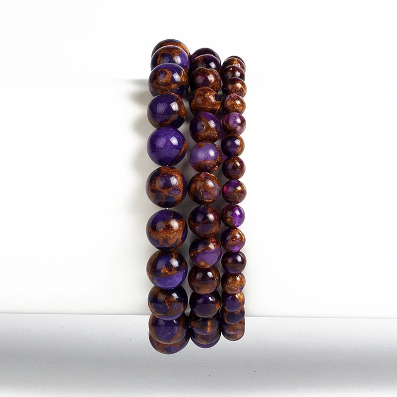 Purple Cloisonne Beaded Bracelets