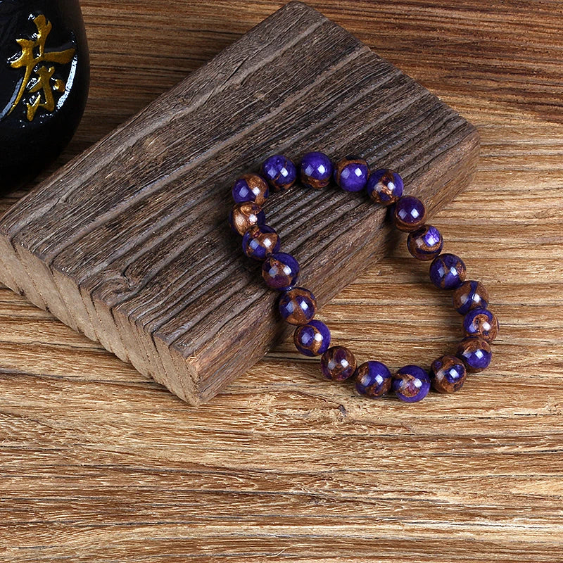 Purple Cloisonne Beaded Bracelets