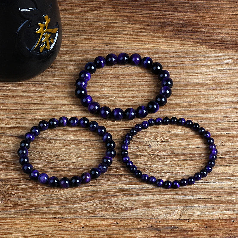 Purple Tiger Eye Bracelets