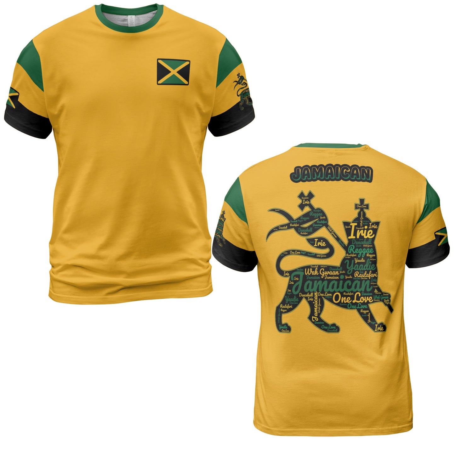 Jamaica Sports Shirt Lion Of Judah Comfort Tee - - Yellow