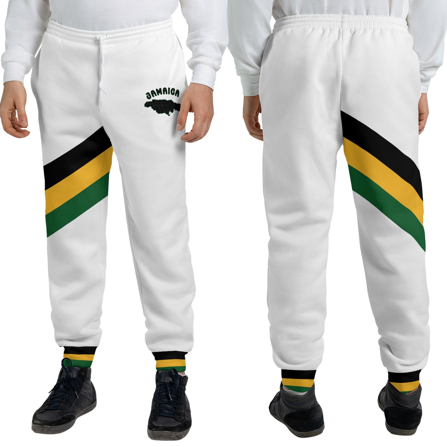 Jamaican Joggers - Jah Vibes White - Casual