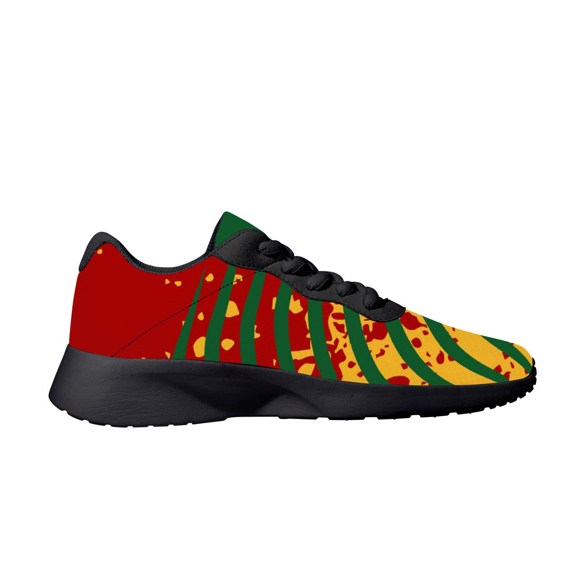 Rasta Splash Shoes in red/gold/green colorway