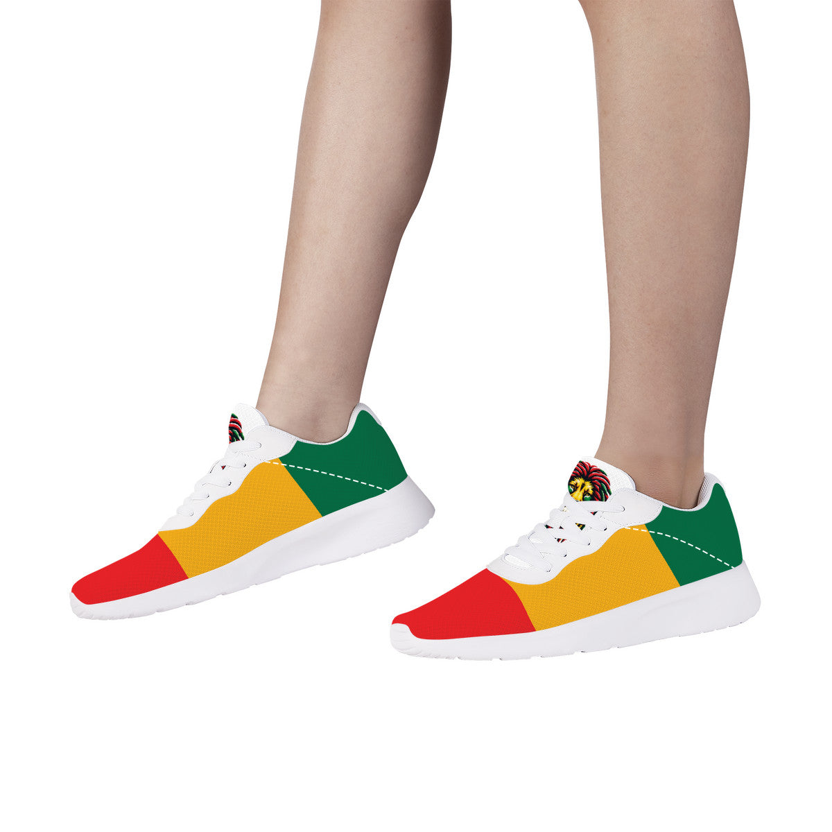 Rasta Stripes White Shoes striped accents in white colorway