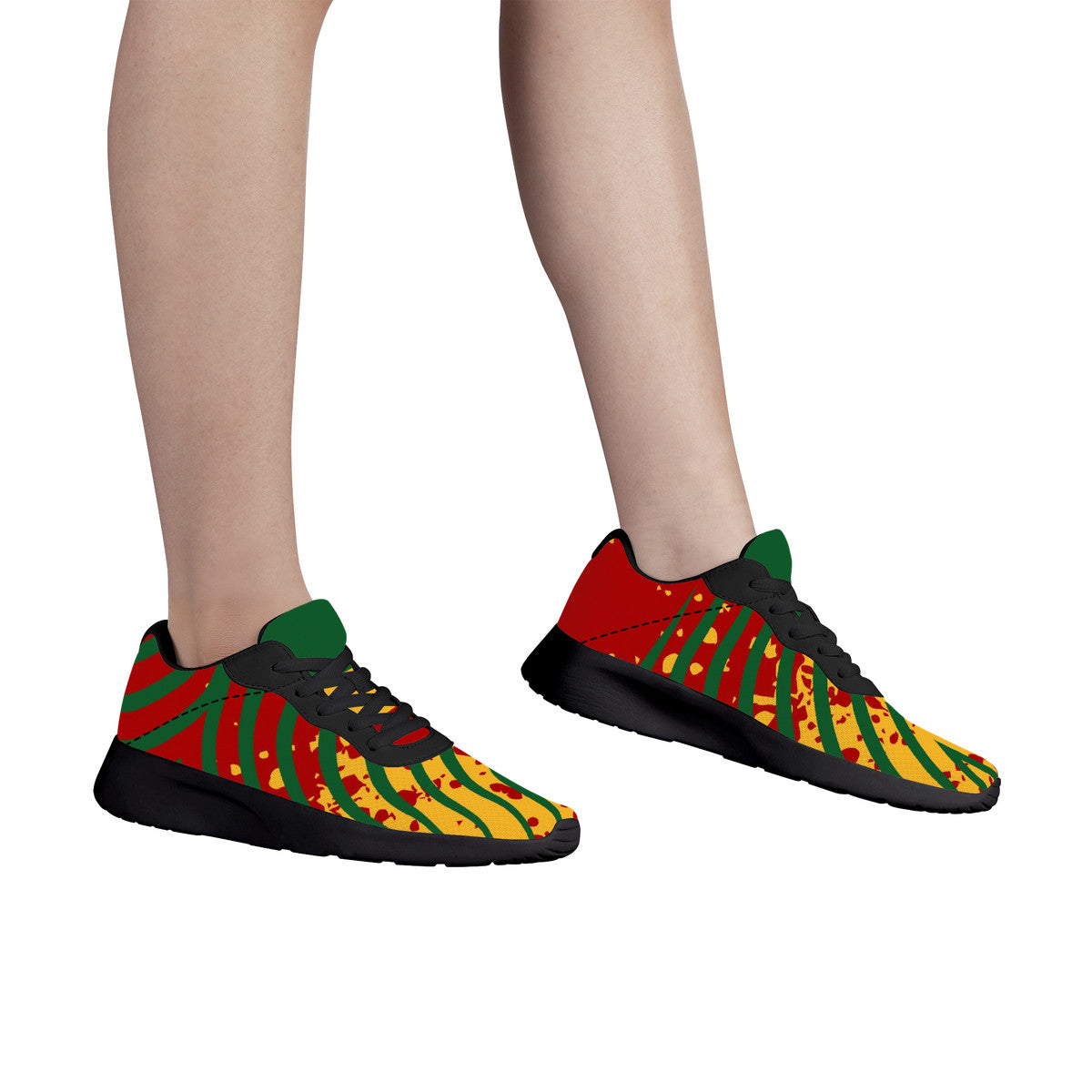 Rasta Splash Shoes in red/gold/green colorway