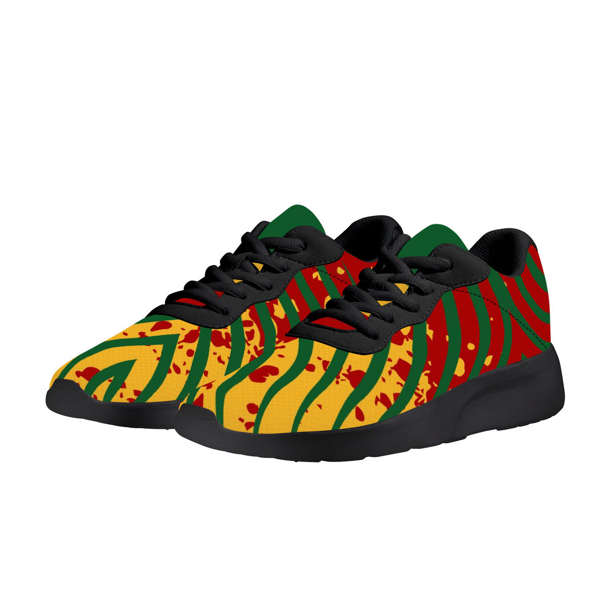 Rasta Splash Shoes in red/gold/green colorway
