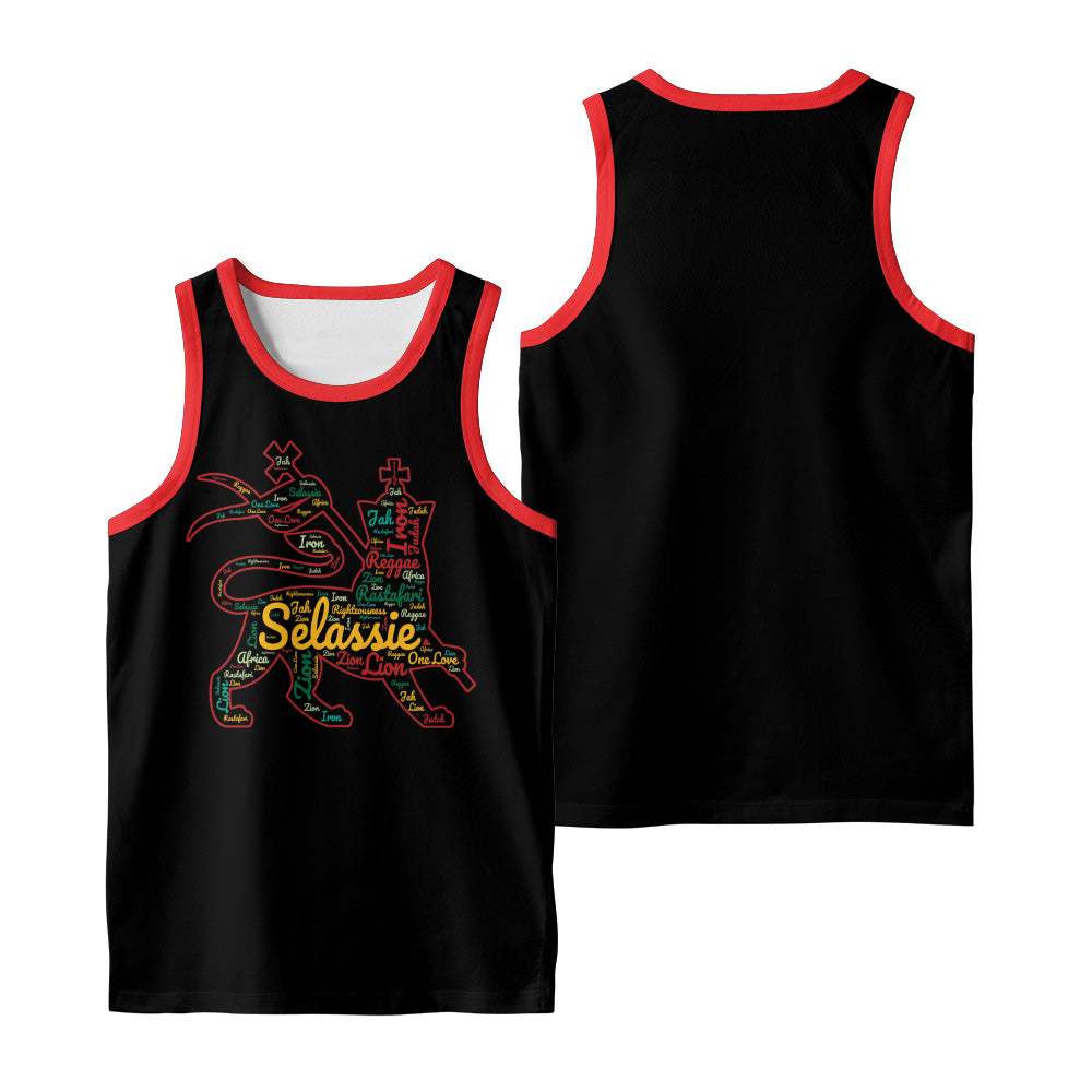 Rasta Tank Tops - Lion of Judah Black/Red