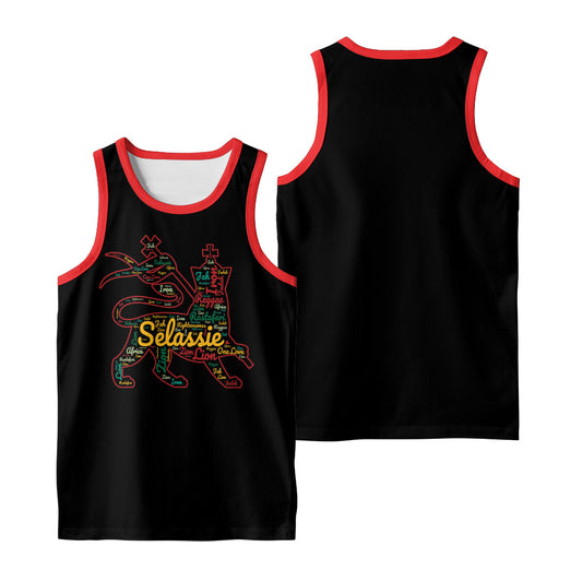 Rasta Tank Tops - Lion of Judah Black/Red