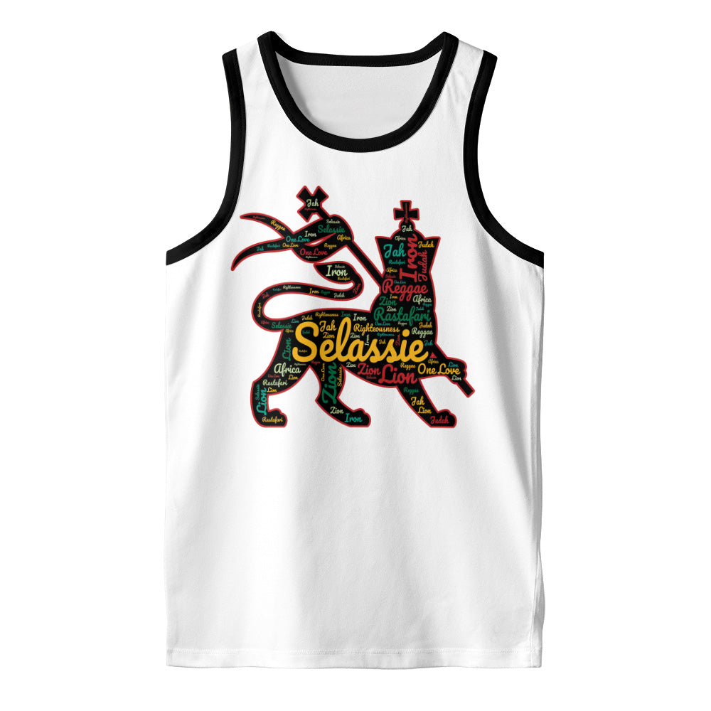Rasta Tank Tops - Lion of Judah White